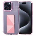 For iPhone 15 Pro Max TGVIS Art Series Folding Holder Phone Case(Pink) - 1