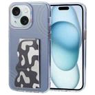 For iPhone 15 Plus TGVIS Art Series Folding Holder Phone Case(White) - 1