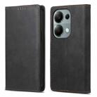For Xiaomi Redmi Note 13 Pro 4G DF-05 Business Solid Color Magnetic RFID Leather Phone Case(Black) - 1