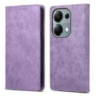 For Xiaomi Redmi Note 13 Pro 4G DF-05 Business Solid Color Magnetic RFID Leather Phone Case(Purple) - 1