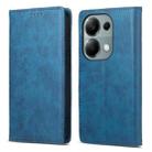 For Xiaomi Redmi Note 13 Pro 4G DF-05 Business Solid Color Magnetic RFID Leather Phone Case(Blue) - 1