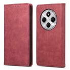 For Redmi 14C 4G Business Solid Color Magnetic RFID Leather Phone Case(Red) - 1