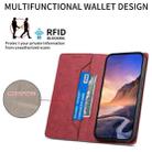 For Redmi 14C 4G Business Solid Color Magnetic RFID Leather Phone Case(Red) - 3