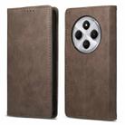 For Redmi 14C 4G Business Solid Color Magnetic RFID Leather Phone Case(Brown) - 1