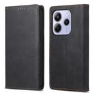 For Redmi Note 14 4G 163.25mm Global Business Solid Color Magnetic RFID Leather Phone Case(Black) - 1