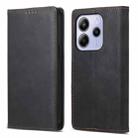 For Redmi Note 14 4G 164.84mm Business Solid Color Magnetic RFID Leather Phone Case(Black) - 1