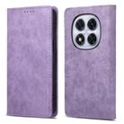 For Redmi Note 14 Pro 4G Business Solid Color Magnetic RFID Leather Phone Case(Purple) - 1