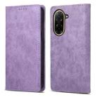 For Redmi A5 4G 171.7mm / Xiaomi Poco C71 Business Solid Color Magnetic RFID Leather Phone Case(Purple) - 1