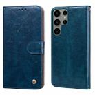 ForSamsung Galaxy S24 Ultra Oil Wax Texture Shockproof Flip Leather Phone Case(Blue) - 1