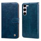 For Samsung Galaxy S24+ Oil Wax Texture Shockproof Flip Leather Phone Case(Blue) - 1