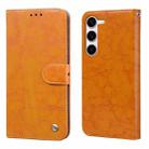 For Samsung Galaxy S24 Oil Wax Texture Shockproof Flip Leather Phone Case(Yellow) - 1