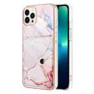 For iPhone 13 Pro Marble Pattern IMD Card Slot Phone Case(Rose Gold) - 1