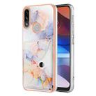 For Motorola Moto E7 Power / E7i Power Marble Pattern IMD Card Slot Phone Case(Galaxy Marble White) - 1