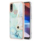 For Motorola Moto E7 Power / E7i Power Marble Pattern IMD Card Slot Phone Case(Green) - 1