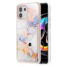 For Motorola Edge 20 Lite Marble Pattern IMD Card Slot Phone Case(Galaxy Marble White) - 1