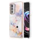 For Motorola Edge 20 Pro Marble Pattern IMD Card Slot Phone Case(Galaxy Marble White) - 1