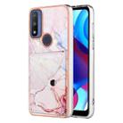 For Motorola Moto G Power 2022 Marble Pattern IMD Card Slot Phone Case(Rose Gold) - 1