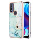 For Motorola Moto G Pure 2021 Marble Pattern IMD Card Slot Phone Case(Green) - 1