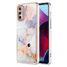 For Motorola Moto G Stylus 2022 4G Marble Pattern IMD Card Slot Phone Case(Galaxy Marble White) - 1