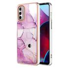 For Motorola Moto G Stylus 2022 4G Marble Pattern IMD Card Slot Phone Case(Pink Purple Gold) - 1