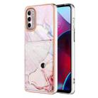 For Motorola Moto G Stylus 2022 4G Marble Pattern IMD Card Slot Phone Case(Rose Gold) - 1