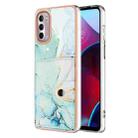 For Motorola Moto G Stylus 2022 4G Marble Pattern IMD Card Slot Phone Case(Green) - 1