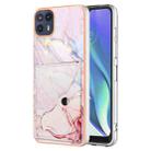 For Motorola Moto G50 5G Marble Pattern IMD Card Slot Phone Case(Rose Gold) - 1