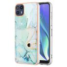 For Motorola Moto G50 5G Marble Pattern IMD Card Slot Phone Case(Green) - 1