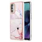 For Motorola Moto G51 5G Marble Pattern IMD Card Slot Phone Case(Rose Gold) - 1