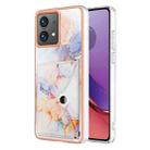 For Motorola Moto G84 Marble Pattern IMD Card Slot Phone Case(Galaxy Marble White) - 1