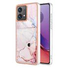 For Motorola Moto G84 Marble Pattern IMD Card Slot Phone Case(Rose Gold) - 1