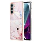 For Motorola Moto G200 Marble Pattern IMD Card Slot Phone Case(Rose Gold) - 1