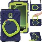 For Samsung Galaxy Tab Active5 X300 Silicone Hybrid PC Tablet Case with Holder & Shoulder Strap(Navy Blue Olivine) - 1