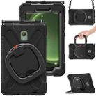 For Samsung Galaxy Tab Active5 X300 Silicone Hybrid PC Tablet Case with Holder & Shoulder Strap(Black) - 1