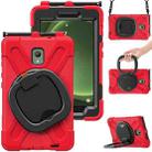 For Samsung Galaxy Tab Active5 X300 Silicone Hybrid PC Tablet Case with Holder & Shoulder Strap(Red) - 1