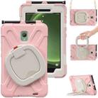 For Samsung Galaxy Tab Active5 X300 Silicone Hybrid PC Tablet Case with Holder & Shoulder Strap(Pink) - 1