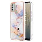 For Nokia C31 Marble Pattern IMD Card Slot Phone Case(Galaxy Marble White) - 1