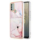 For Nokia C31 Marble Pattern IMD Card Slot Phone Case(Rose Gold) - 1