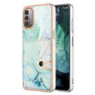 For Nokia G21 / G11 Marble Pattern IMD Card Slot Phone Case(Green) - 1