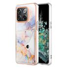 For OnePlus 10T 5G / Ace Pro Marble Pattern IMD Card Slot Phone Case(Galaxy Marble White) - 1