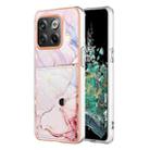 For OnePlus 10T 5G / Ace Pro Marble Pattern IMD Card Slot Phone Case(Rose Gold) - 1