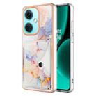 For OnePlus Nord CE 3 Marble Pattern IMD Card Slot Phone Case(Galaxy Marble White) - 1