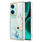 For OnePlus Nord CE 3 Marble Pattern IMD Card Slot Phone Case(Green) - 1