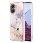 For OnePlus Nord N20 5G Marble Pattern IMD Card Slot Phone Case(Galaxy Marble White) - 1