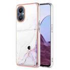 For OnePlus Nord N20 5G Marble Pattern IMD Card Slot Phone Case(White Purple) - 1