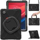 For Lenovo Tab M11 /Xiaomi Pad 11 2024 Silicone Hybrid PC Tablet Case with Holder & Shoulder Strap(Black) - 1
