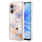 For OPPO A17 Marble Pattern IMD Card Slot Phone Case(Galaxy Marble White) - 1