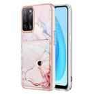 For OPPO A53s 5G / A55 5G / A54 4G / A16 Marble Pattern IMD Card Slot Phone Case(Rose Gold) - 1