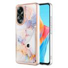 For OPPO A58 4G Marble Pattern IMD Card Slot Phone Case(Galaxy Marble White) - 1