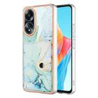 For OPPO A58 4G Marble Pattern IMD Card Slot Phone Case(Green) - 1